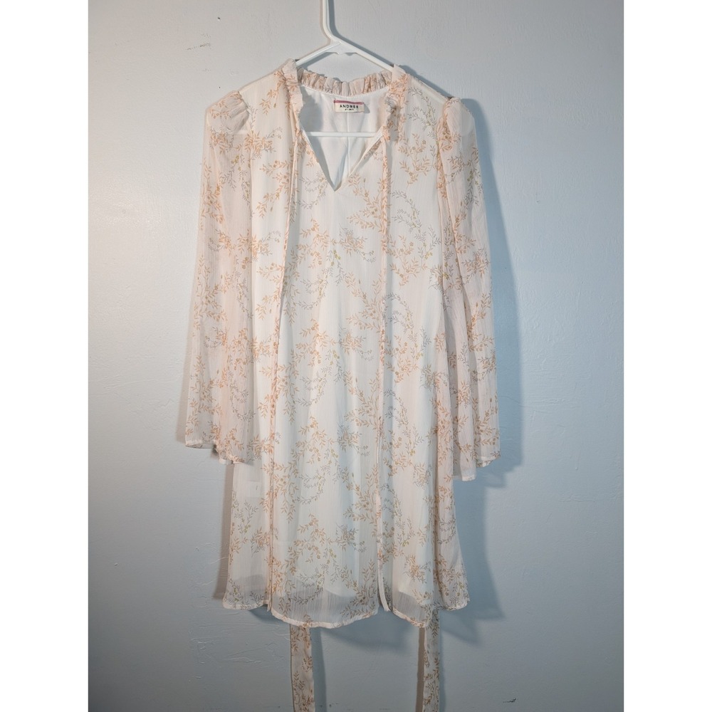 ANDREE BY UNIT Women's‎ White Shift Floral Mini Length Dress